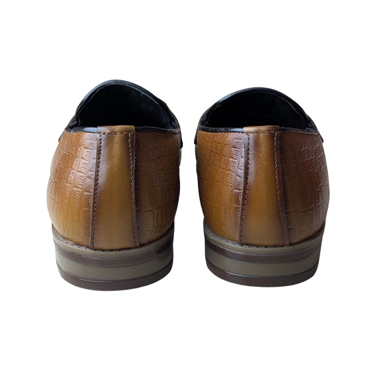 Picture of Men’s Luxury Chain-Bit Loafer with Crocodile Finish - Brown