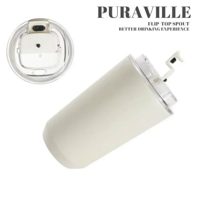 Picture of Tumbler Thermos Cup Milky White Coffee Mug Insulated Water Bottle 240ml -  White