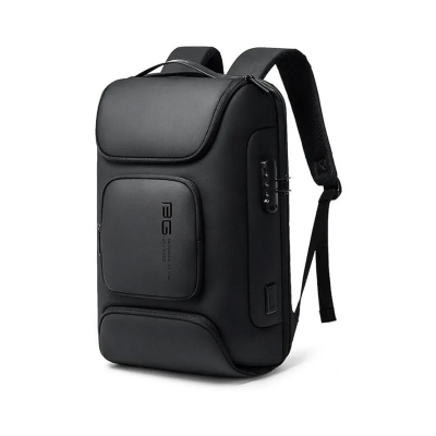 Picture of BANGE BG-7216plus Waterproof And Scratchproof Material Anti-Theft 3 Pin Lock USB Port fit for 15.6 Inch Laptop Backpack - Size-16 Inch, Black