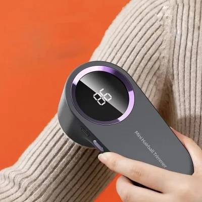 Picture of Portable Electric Lint Remover Led Display Rechargeable For Clothe Fabric Hair Ball Trimmer - Black