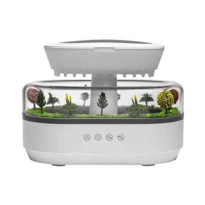 Picture of Rain Cloud Aroma Diffuser Small Air Humidifiers Water Drip Micro Landscape With 7 Night Light | Ultrasonic USB -  White