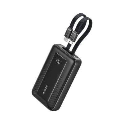 Picture of Anker Zolo A1681 20000mAh 30W Power Bank with Attached Type-C & Lightning Cable - Black
