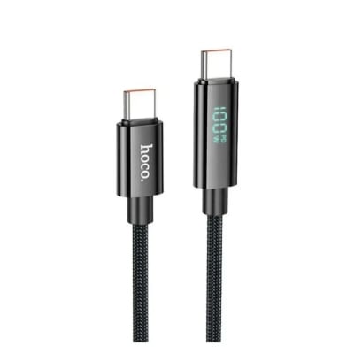 Picture of Hoco U125 Benefit 100W Fast Charging Data Cable with Display (Type-C to Type-C) - Black