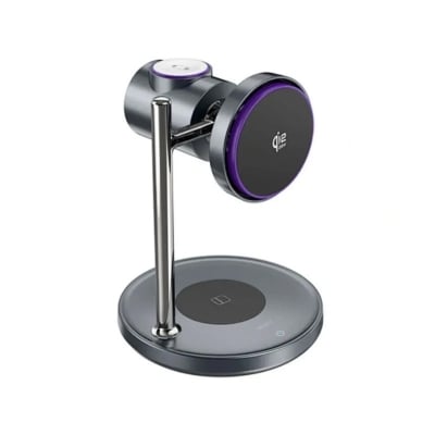 Picture of WiWU Qi2 3 in 1 25W Space Station Air cooled Magnetic Wireless Charger -  Silver