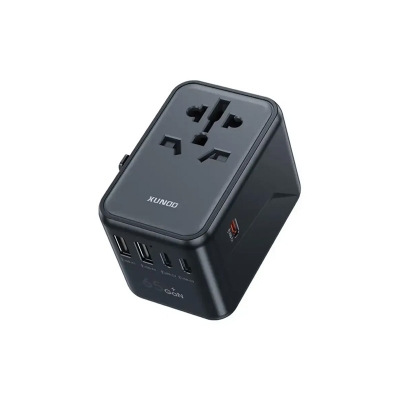 Picture of XUNDD XDCH-072 65W 5 USB Ports Universal Travel Adapter (Black) - Size-10, Black