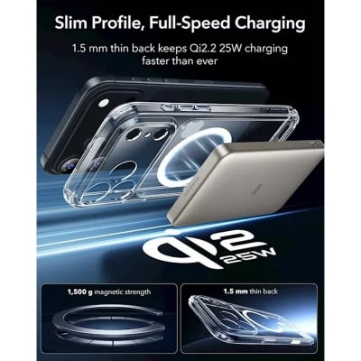 Picture of ESR Classic Hybrid Magnetic Case with Protector Set (Camera Control) iPhone 17, 17 Air, 17 pro and 17 Pro max – Clear