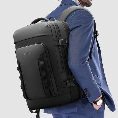 Picture of BANGE BG-3055 Men Large Capacity Shoulder Bag Expanded Capacity - Size-16 - 19 inch, Black