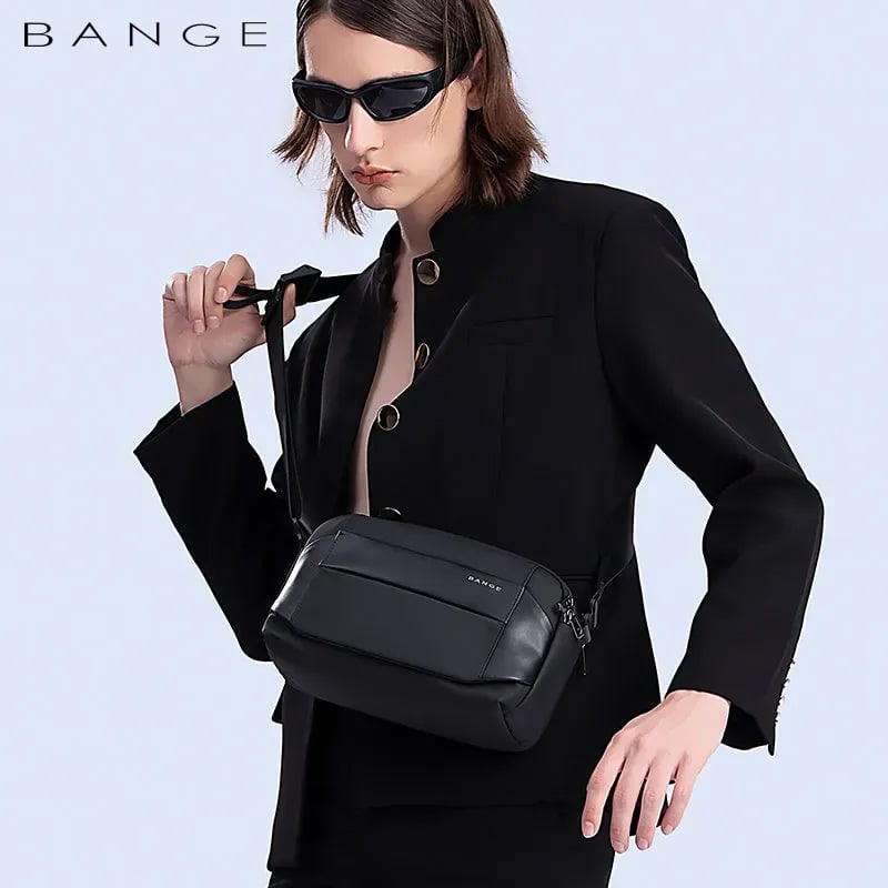 Picture of BANGE BG-7717 Premium Quality Waterproof Crossbody Sling Bag - Size-10 Inch, Black