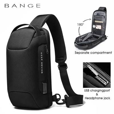 Picture of BANGE 22085 Anti Theft Crossbody Chest Bag - Size-11, Black