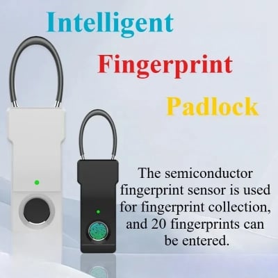 Picture of Tuya Fingerprint Padlock Bluetooth Combination Padlock for Suitcase & Luggage - Size-10, Black