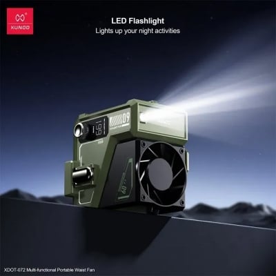 Picture of XUNDD XDOT-072 Multi-functional Portable Waist Fan - Green