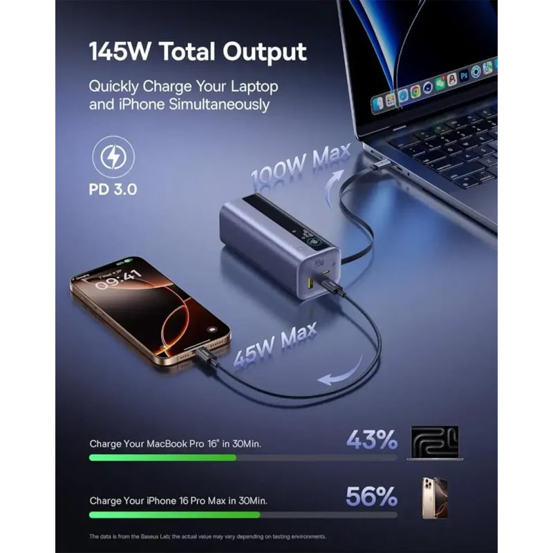Picture of Baseus EnerGeek GR11 20000mAh 145W Power Bank -  GRAY