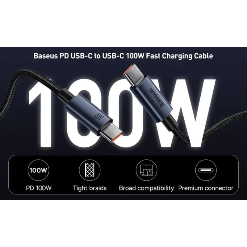 Picture of Baseus Minimalist Type-C to Type-C 100W Cable - Black