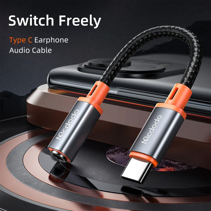 Picture of Mcdodo CA-7561 Type C to 3.5mm AUX Port Converter Castle Series - Gray Orange