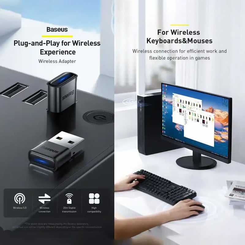 Picture of Baseus BA04 Mini Wireless Bluetooth 5.0 Adapter - Black