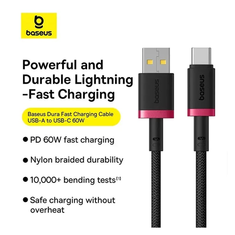Picture of Baseus Dura Series 60W USB to Type-C Fast Charging Data Cable - Black