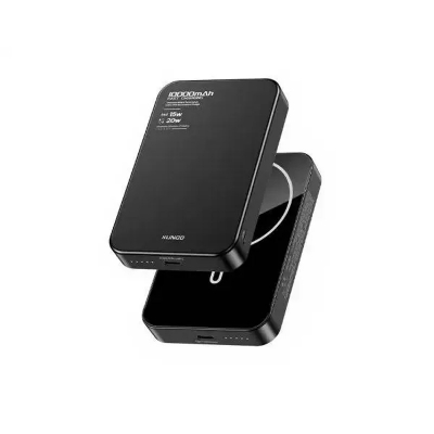 Picture of XUNDD XDPB-0021 10,000mAh Slim Magnetic Wireless Power Bank Metal Design - Black