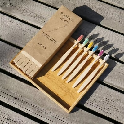 Picture of Bamboo Toothbrush 4 pcs pack-Multicolor