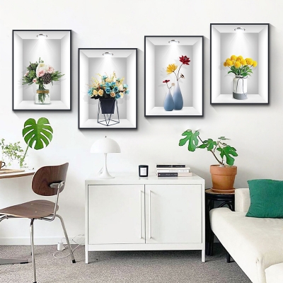 Picture of 3D Live Plant Wallpaper BB01-04-White