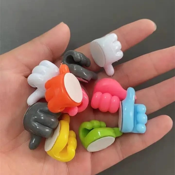 Picture of 10 PCS Creative Silicone Thumb Wall Hook - Multifunction Adhesive Cable Clip, Self-Adhesive Thumb Hook, Cable Organizer Clips and Key Hanger-Multicolor