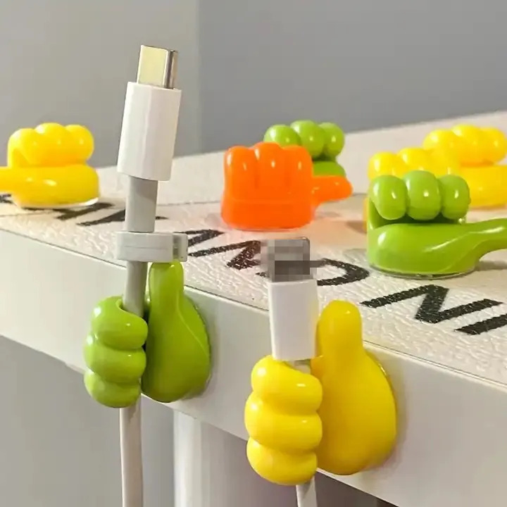 Picture of 10 PCS Creative Silicone Thumb Wall Hook - Multifunction Adhesive Cable Clip, Self-Adhesive Thumb Hook, Cable Organizer Clips and Key Hanger-Multicolor