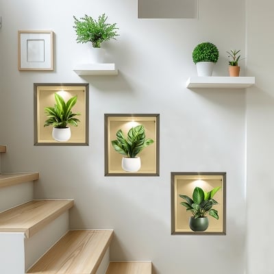 Picture of 3D Live Plant Wallpaper, Sticker, Home Decor ACC33148-Brown