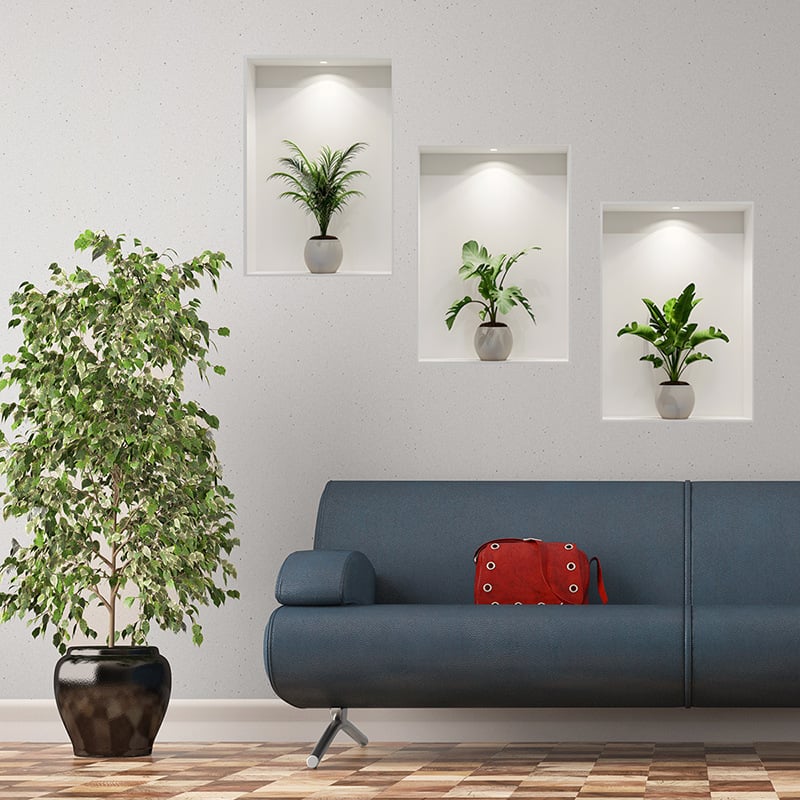 Picture of 3D Live Plant Wallpaper, Sticker, Home Decor ACC34003-White