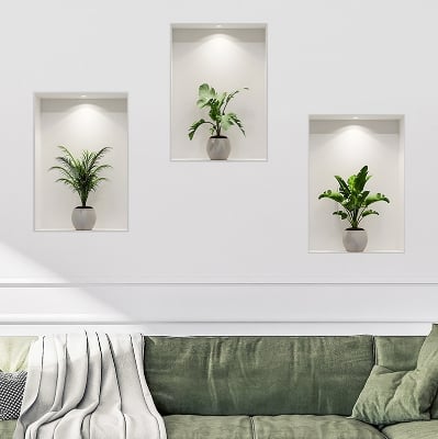 Picture of 3D Live Plant Wallpaper, Sticker, Home Decor ACC34003-White