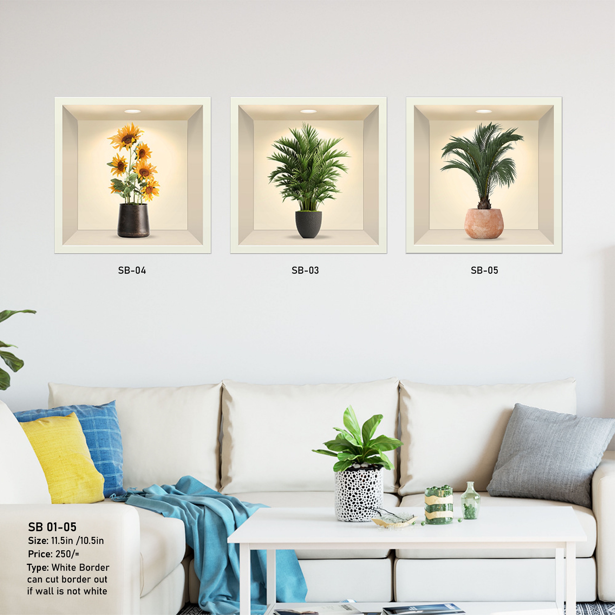 Picture of Removable Vinyl Wall Stickers for Living Room Bedroom Sofa Background Wall Stickers Home Decor SB 01-05