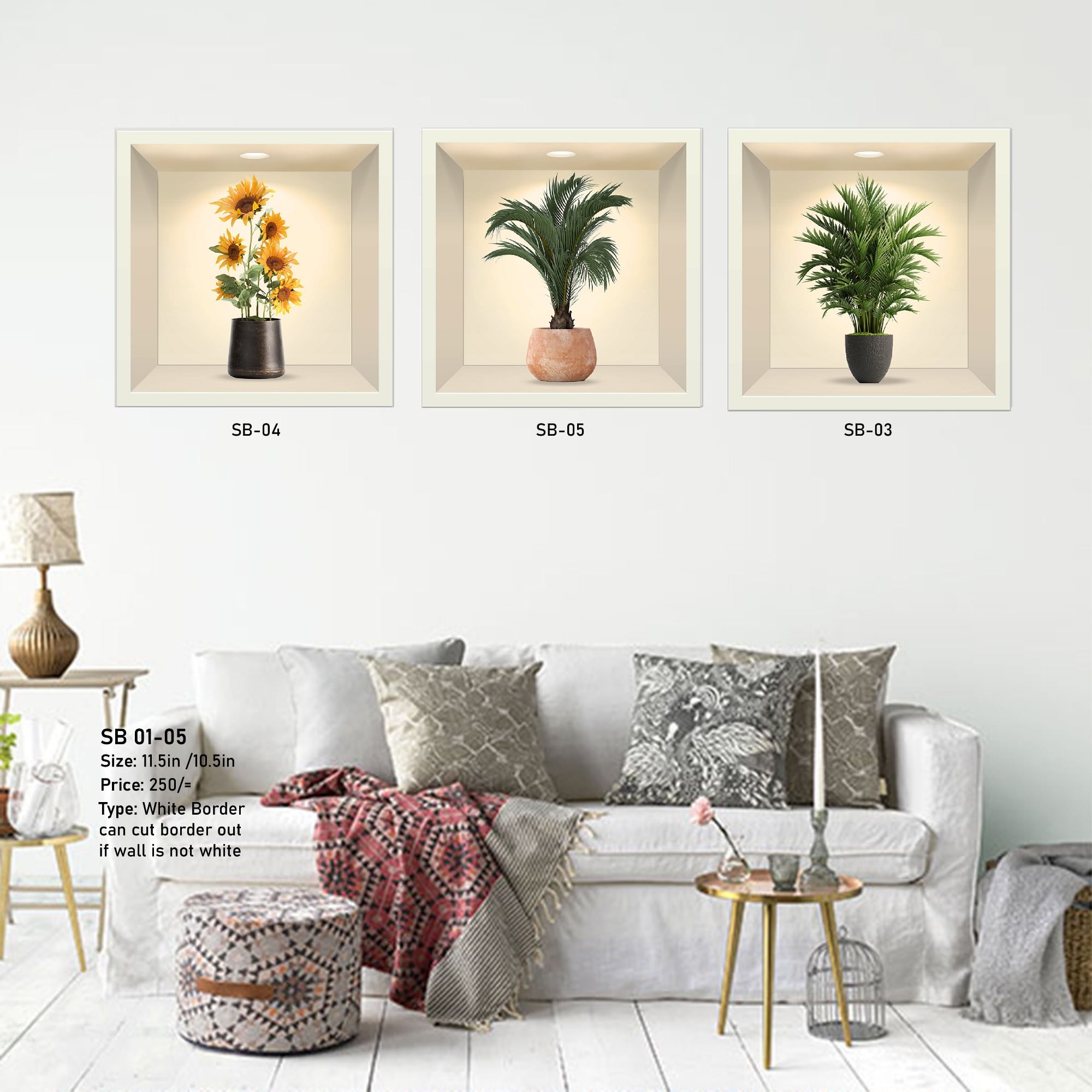Picture of Removable Vinyl Wall Stickers for Living Room Bedroom Sofa Background Wall Stickers Home Decor SB 01-05