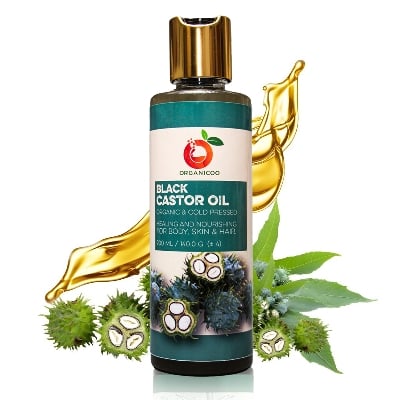Picture of Black Castor Oil 100% Pure Cold Pressed  – 200ml – For Hair Growth, Skin Care & Eyelash/Brow Thickening-200ml