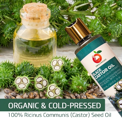 Picture of Black Castor Oil 100% Pure Cold Pressed  – 200ml – For Hair Growth, Skin Care & Eyelash/Brow Thickening-200ml