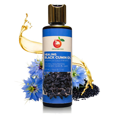 Picture of Organico 100% Pure Cold Pressed Therapeutic Black Cumin Oil – 200ml Black Seed Oil