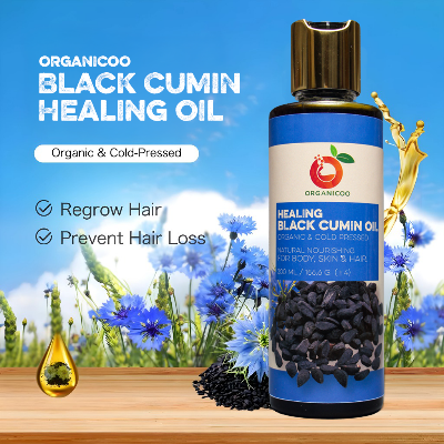 Picture of Organico 100% Pure Cold Pressed Therapeutic Black Cumin Oil – 200ml Black Seed Oil