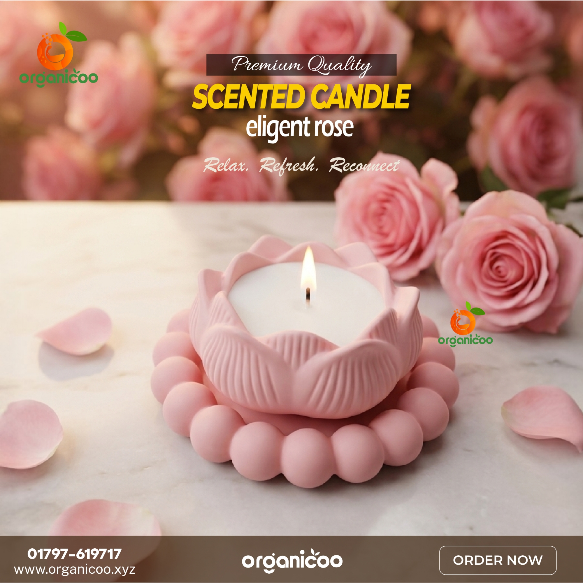 Picture of Decorative Lotus Candle Set 50g | Aromatherapy Flower Candle | Long Burning Mini Candle | | Lavender, Rose, Jasmine, Vanilla, Chocolate