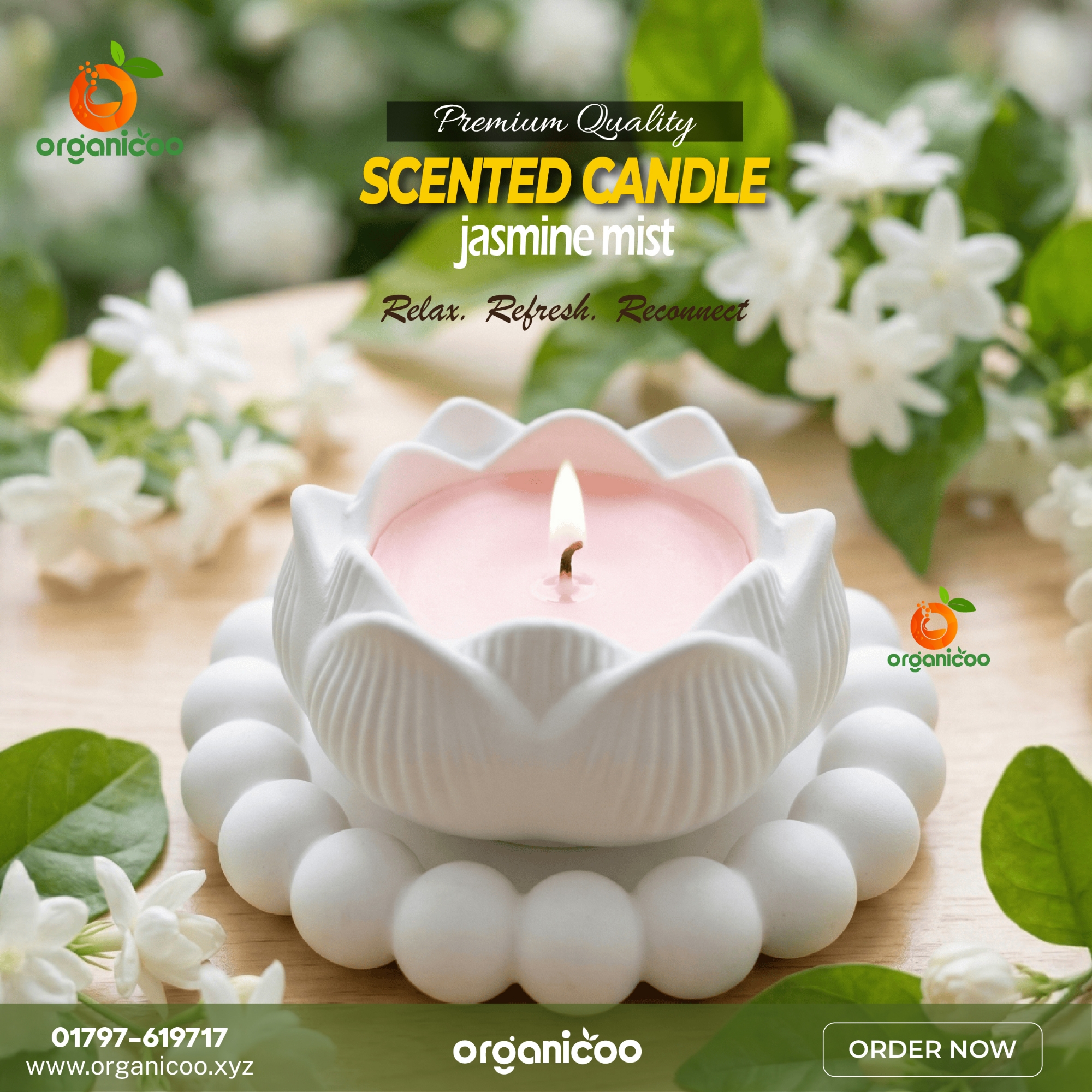 Picture of Decorative Lotus Candle Set 50g | Aromatherapy Flower Candle | Long Burning Mini Candle | | Lavender, Rose, Jasmine, Vanilla, Chocolate