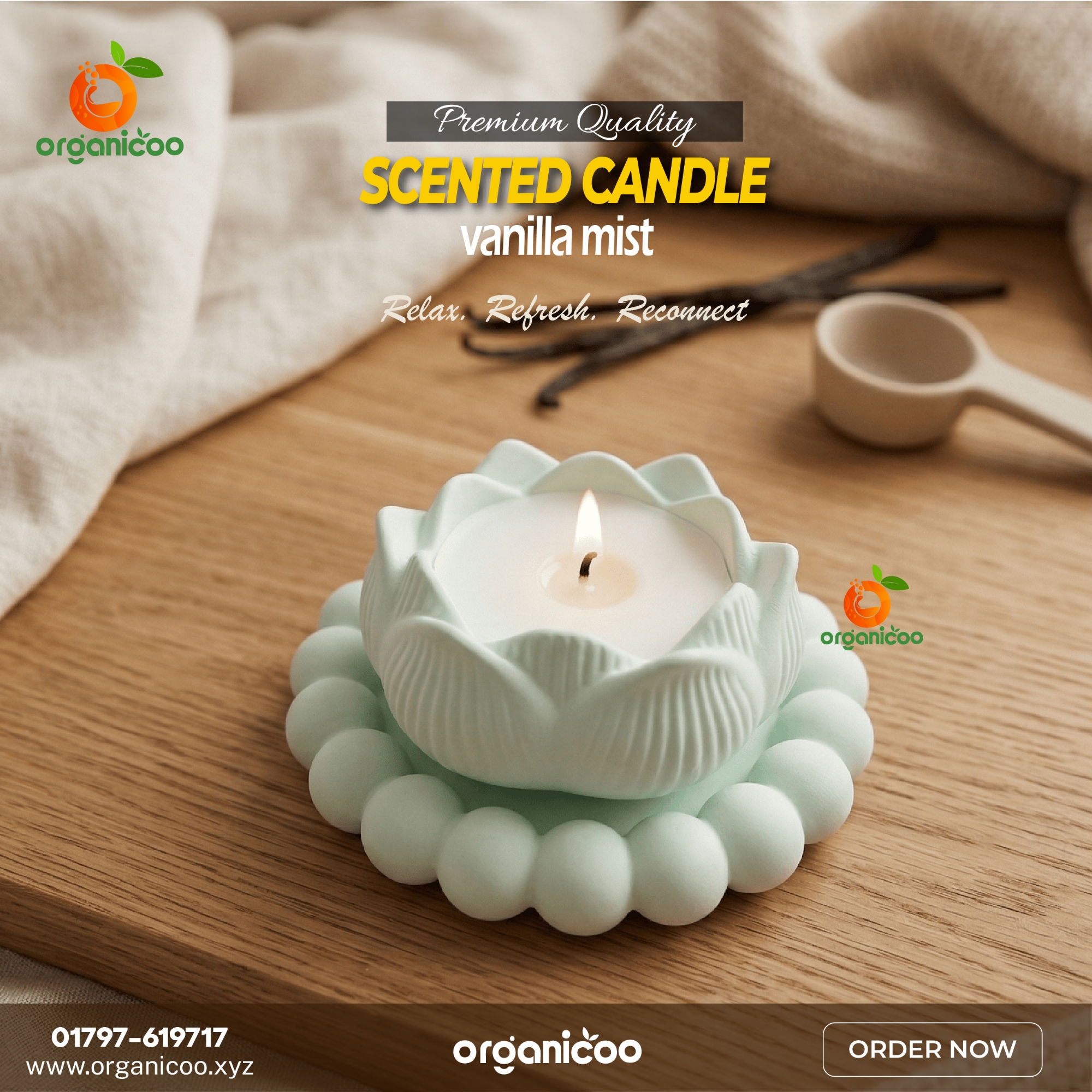 Picture of Decorative Lotus Candle Set 50g | Aromatherapy Flower Candle | Long Burning Mini Candle | | Lavender, Rose, Jasmine, Vanilla, Chocolate