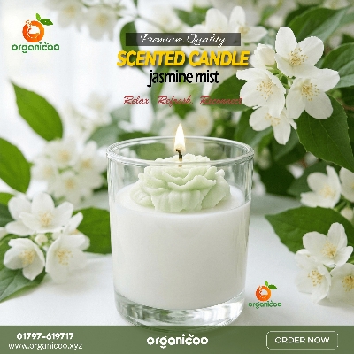 Picture of Premium Scented Glass Candle 180g | Peony Flower | Long Burning Aromatherapy Candle | Lavender, Rose, Jasmine, Vanilla, Chocolate