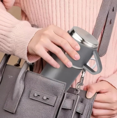 Picture of 500ml Insulated Flask with 3 Stylish Cups - Dark Ash