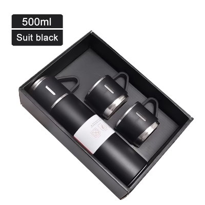 Picture of 500ml Thermal Flask Set with 3 Cups - Black
