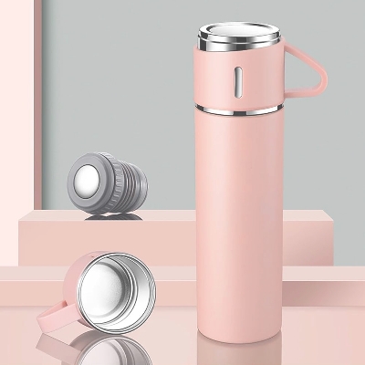 Picture of 3-Cup Stainless Steel Thermal Flask – 500ml - Pink