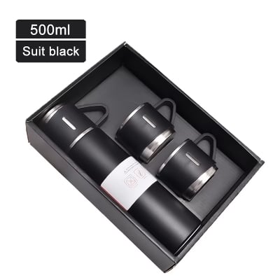 Picture of 500ml Flask with 3 Multi-Purpose Cups - Black