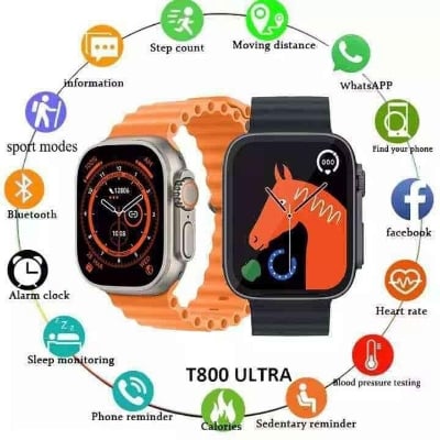 Picture of T800 Ultra Smart Watch – HD Display, Health Sensors & Wireless Charging  - Orange