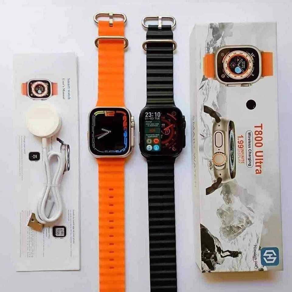 Picture of T800 Ultra Smart Watch – HD Display, Health Sensors & Wireless Charging  - Orange