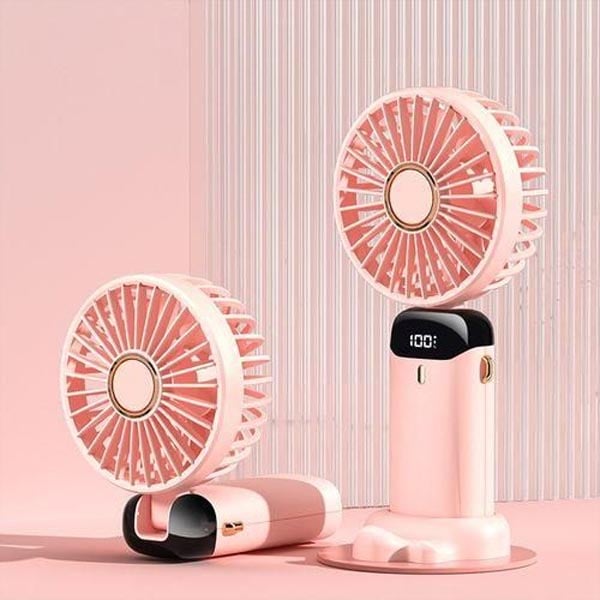 Picture of ✅ Digital Display Rechargeable Fan – Quiet & Adjustable  - Pink