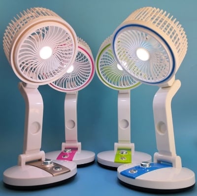 Picture of LR-2018 Compact USB Rechargeable Fan with LED Light – Stay Cool Anytime, Anywhere 