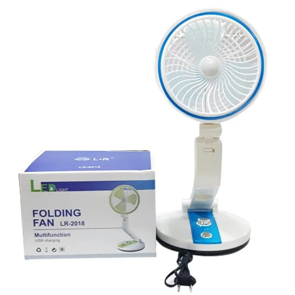 Picture of LR-2018 Compact USB Rechargeable Fan with LED Light – Stay Cool Anytime, Anywhere 