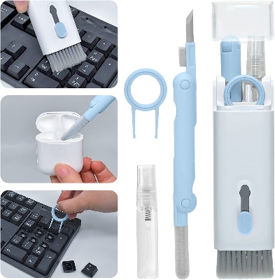 Picture of 7 in 1 touch screen cleaner brush Earbuds Earphone Cleaning Cleaning Tools Keyboard Cleaner Kit Airpod Screen Cleaner Pen kit  - White