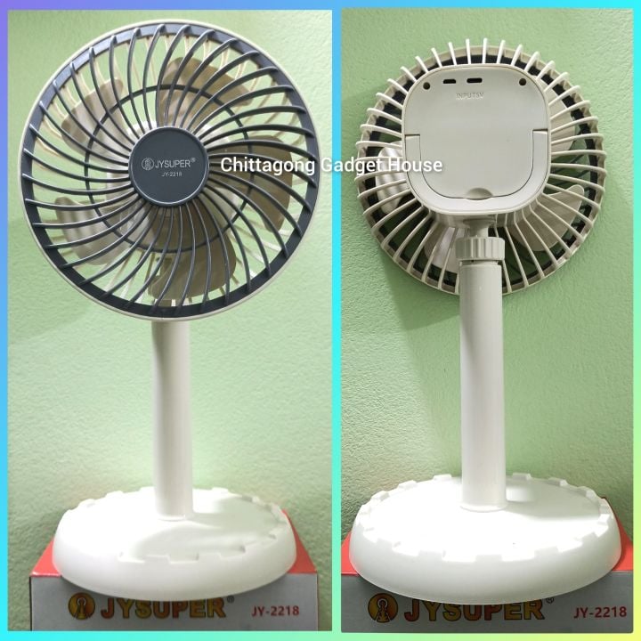 Picture of JY-2218 Professional Rechargeable Portable Mini Table Fan jy super Strong Wind Left to Right Oscillating Angle 45 Degrees jy 2218 03 battery 