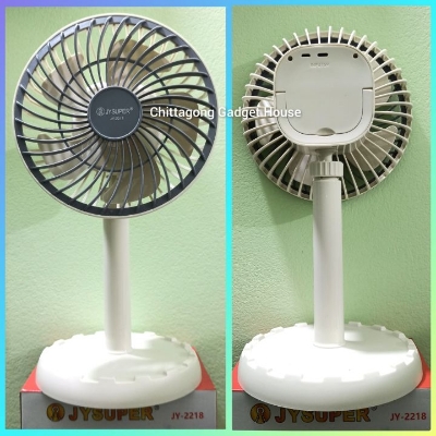 Picture of jy super jy- 2218 professional rechargeable portable mini table fan jy super strong wind left to right oscillating jy 2218- 4000mah battery  
